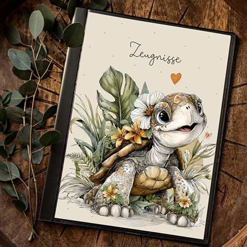 Zeugnismappe Zeugnisse Hülle Katze Kätzchen cat Schulanfang Schulanfänger Einschulung zm105 ilka parey wandtattoo-welt® (Schildkröte mint zm 110)