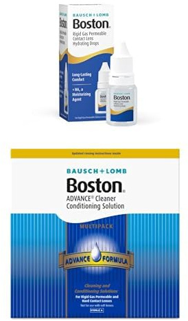 Boston RGP Contact Lenses Eye Drops and Boston Advance Cleaner Conditioning Solutions Multipack, 1 x 10ml Eye Drops, 3 x 30ml Cleaner, 3X 120ml Conditioner