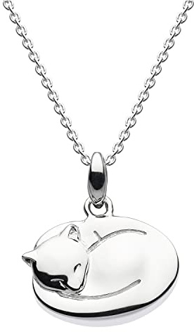 Dew Halskette aus Sterlingsilber, Anhänger mit schlafender Katze und 45,7cm Länge