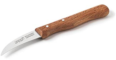 HEISO Gemüsemesser - Scharfes Messer aus nicht rostfreiem Stahl & gebogener Klinge - Schälmesser Made in Solingen - Traditionsmesser mit kostenlosem Nachschleifservice