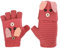 Fäustlinge mit Knopf Klappe Fingerlose Handschuhe für Kinder Winter Warm Strickhandschuhe Plüschfutter Winterhandschuhe in Kaninchen Optik