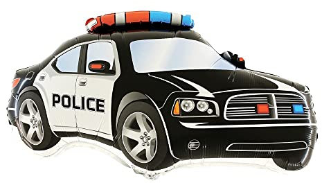 Toyland 37 Schwarze Polizei Auto Supershape Folienballon - Jungen Geburtstag Ballons