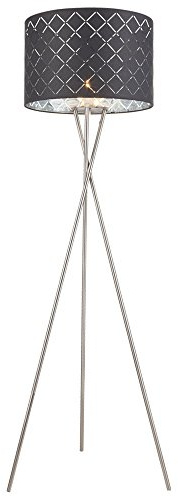 Globo Stehleuchte Kidal Schirm mit Dekorstanzungen Nickel-Matt, Grau, Silber-Metallic, bunt, medium, Globo