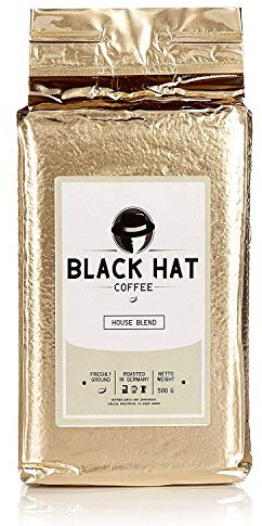 BLACK HAT COFFEE House Blend – Premium Filter-Kaffee aus Robusta-und Arabica-Bohnen – Röst-Kaffee gemahlen 12 x 500 g (6 kg)