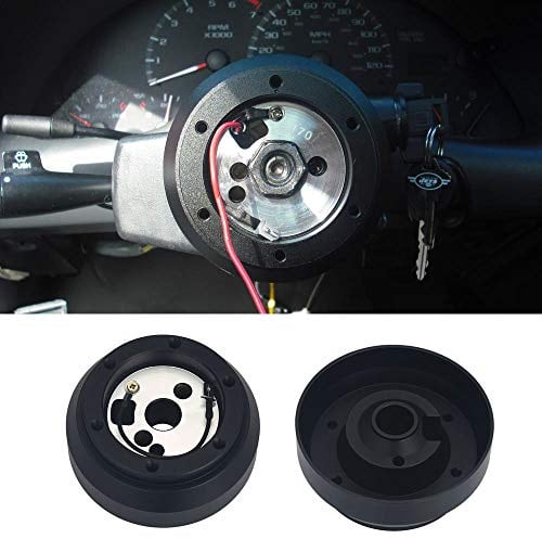 Kyostar Black Steering Wheel Hub Adapter Boss Kit, Aluminum Steering Wheel Hub Adapter Kit For Jeep GM Dodge Buick SRK-170H