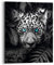 REINDERS Wandbild, Leopard Blau, Kinderzimmer, Bilder, Wanddeko, Room Decor, MDF, Schwarz-Weiß, 50x40cm