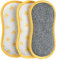 Kleeneze KL076458EU7 3er-Pack Antibakterielle Reinigungspads, doppelseitige Reinigungsschwämme, Streifenfreie Reinigung, Entfernen hartnäckiger Flecken, Ergonomisches, Bienendesign Küchenschwamm