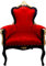 Harald Glööckler Pompöös by Casa Padrino Luxus Barock Sessel Bergere Rot Muster/Gold - Pompööser Barock Sessel