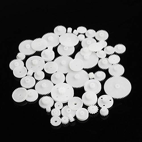 KERDEJAR 58 Estilos Ruedas dentadas WSFS Engranajes Plástico Todos los módulos 0.5 Piezas de Robot DIY Blanco