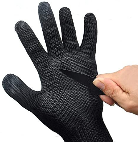 ANCLLO Level 5 Safe Cut Resistant Glove Metal Wire Glove Durable Rustproof Reliable Cutting Glove for Kitchen Woodworking Gardening