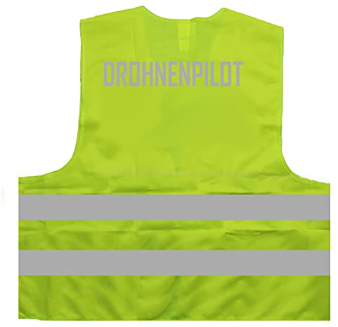 Mister Warnwesto Warnweste - Signalweste - Drohnenpilot - Warnweste mit reflektierendem Aufdruck ID: 595
