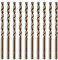 amoolo 9/64 inch Cobalt Drill Bits(10Pcs), M35 HSS Metal Jobber Length Twist Drill Bit Set for Hard Metal, Stainless Steel