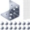 Gorffy Angle L Brackets 15 Pcs, 30 x 30 x 38 x 1.2 mm Heavy Duty Right Angle Corner Stainless Steel Sleeper Brackets with 90 Screws, Metal Corner Braces for Fixing Timber