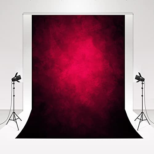 Kate Studio Fotografie Schwarz Rot Farbverlauf Vintage Portrait Hintergrund für Halloween Party, Hochzeit, Baby Fotoshooting 1,5x2,2m/5x7ft