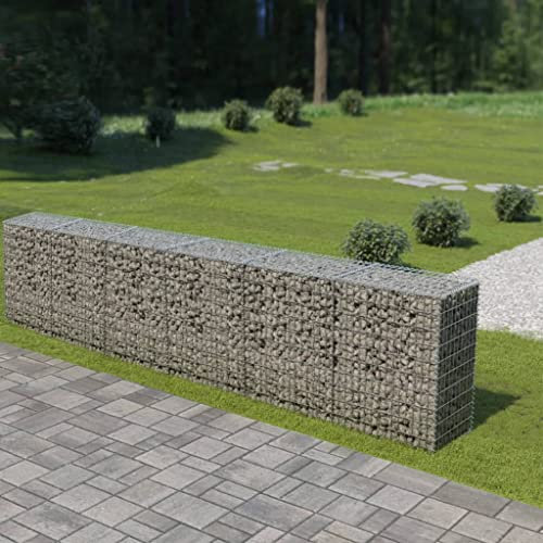 WIFESE 300 x 50 x 100 cm - Mur de gabion avec couvercle - Clôture de jardin - Panier à pierres - Gabion - Clôture - Gabion en pierre - Paniers à gabions - Mur de plantes - Acier galvanisé