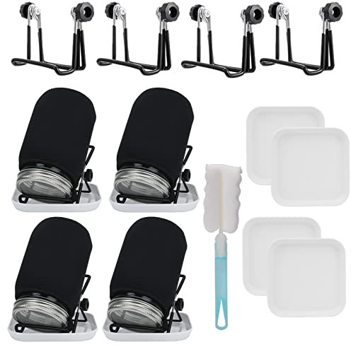 Deefongo Kit per germogliare, kit per germogliare, kit per germogliare, kit per germogliare i semi, barattoli da 1000 ml a bocca larga, kit per la coltivazione di germogli con coperchi schermati per