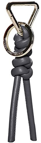HSEFIN Leder Schlüsselanhänger Auto Universal Unisex Schlüsselanhänger mit abnehmbarem Dreieck Offener Schlüsselring, GRAU, Standard