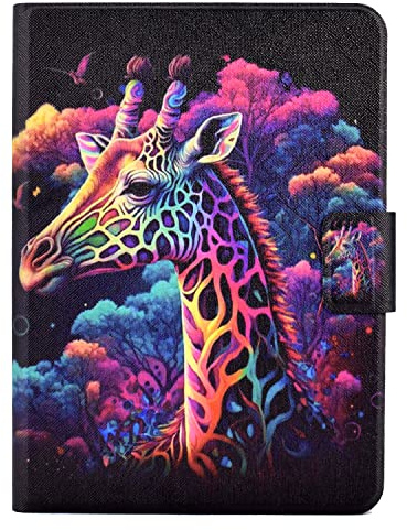Bspring Folio Case for All-New 6 Kindle (11th Generation, 2022/2024 Release) - Book Style Colorful Leather Shockproof Cover with Auto Sleep/Wake,Giraffe