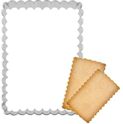 1pc Sugar Biscuit Mold Plaque Cutter Cookies Frame Cake Baking Square Wave Rectangle Fancy Mold Cookie