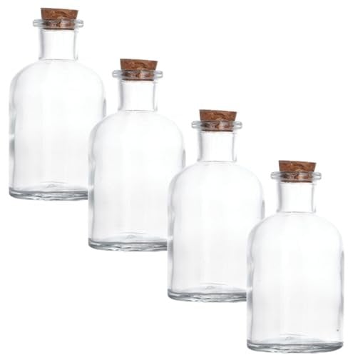 DECHOUS 4pcs match bottle clear vase clear stand decorative vases liquid sealing bottle glass apothecary jars bottles Laboratory Display Glass Bottle Specimen Bottle Durable Bottle