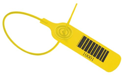Yhuasia Plombage Edf, 100pcs Shipping Seal, Sécurité en Plastique, Scellés d'Inviolabilité En Plastique Attaches Zip Pour Extincteurs, 300mm 300 mm de Long (Jaune)