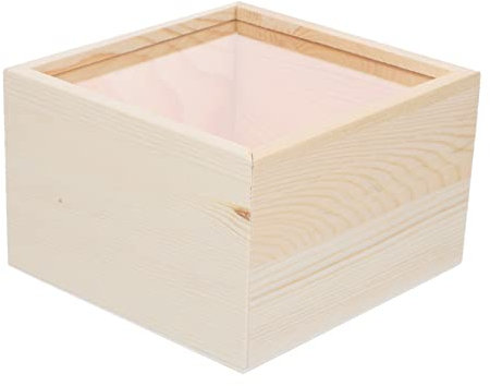 Warmhm Kasten Aufbewahrungsbox Aus Holz Kiste Aus Holz Holzkisten Zum Basteln Schmuckschatulle Holz Schmuck Geschenkbox Holz Quadratische Holzkiste Holzbehälter Acryl Schatztruhe Vitrine