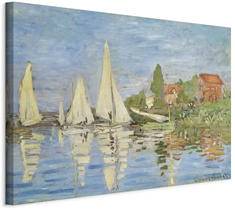 murando - Akustikbild Claude Monet 120x80 cm 1 tlg - Wand Deko Vlies Leinwand Bilder Groß Wanddeko Wohnzimmer Schlafzimmer Kunstdrucke Regatta at Argenteuil Abstrakt l-G-10016-b-a