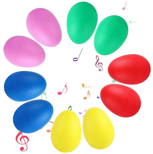 Uova Shaker Musicali, 10 Pezzi Egg Maracas in Plastica, Ovetti Percussione per Bambini, Giocattoli Educativi per Attività Genitore-Figlio e Asilo, Ideali per Educazione Precoce