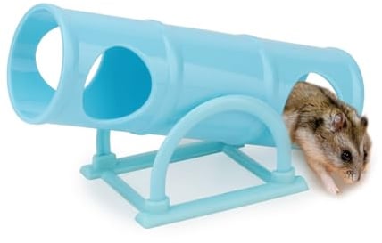 Hypeety Hamster Plastic Seesaw Tunnel Toy Mouse Hollow Tunnel Tube, Blue
