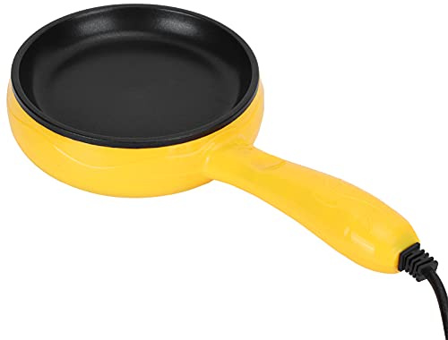 Mini Poêle à Frire électrique Antiadhésive Portable, 220V, pour Steak, Crêpes et œufs, avec Spatule en Bois, Prise Ue