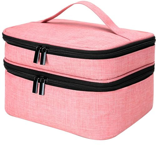 Nagellack Tragekoffer Nagellack Organizer fasst 30 Flaschen (15 ml) Nagellack Aufbewahrung 2 Schichten abnehmbare Nagel Set Tasche mit verstellbaren Trennwänden für Maniküre Set Stil 3