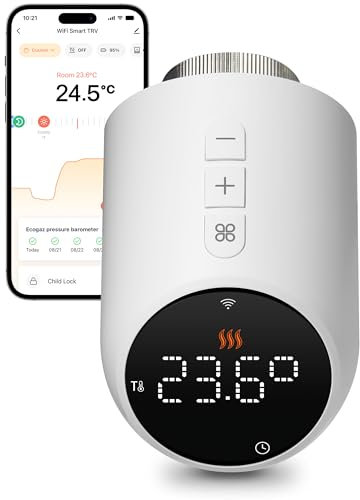Cabezal Termostático Inteligente Zigbee para Válvula Termostática de Radiador.Valvula termostatica programables Diariamente Compatible con Alexa TRV705-zigbee Funciona con Pilas,no includas