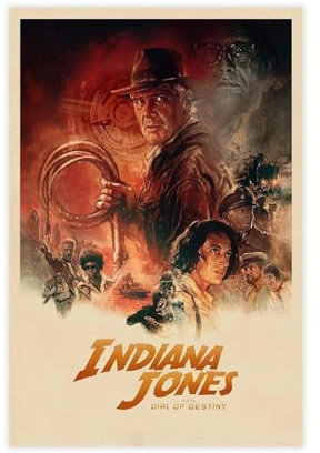 biegzc Indiana Jones und das Zifferblatt des Schicksals (2023), Kult-Abenteuer, Filmposter auf Leinwand, Schlafzimmer, Dekoration, Landschaft, Büro, Raumdekoration, Geschenk, 30 x 45 cm