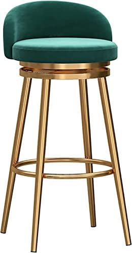 Lot de 4 tabourets de bar pivotants avec dossier et repose-pieds pivotants à 360° pour comptoir et cuisine Vert