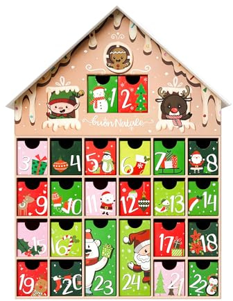 ICE TOYS Haus aus Pappe Adventskalender von 1 bis 24, geeignet als Geschenk zur Geburt, recycelbarer Karton (Schachtel 1)