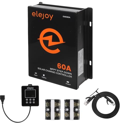 ELEJOY 2700W MPPT SolarLaderegler Charge Controller 60A 12V 24V 36V 48V Batterien System Auto,Max PV Voltage 130V Solar Platten Die Aufsicht LCD Display (Ein Weiser Mann Buck Type)