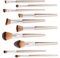 TOVINANNA 10pièces Set De Pinceaux De Maquillage Bois Pour Femmes Et Filles Outils De Beauté Professionnels Pour Look Naturel