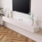 Easnuroz Floating TV Stand Floating TV Unit 120/160/180cm Wall Mounted TV Cabinet With 2 Drawers Entertainment Media Consol For Storage Hutch Under TV(White,120 * 24 * 18cm)