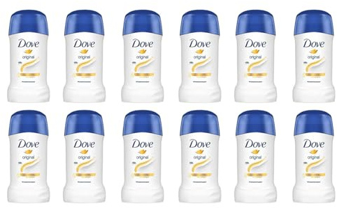 12x Dove Antitranspirant Deo Stick Original mit 1/4 Pflegecreme Deodorant schützt 48h vor Körpergeruch und Achselnässe, 40 ml (12er Pack)