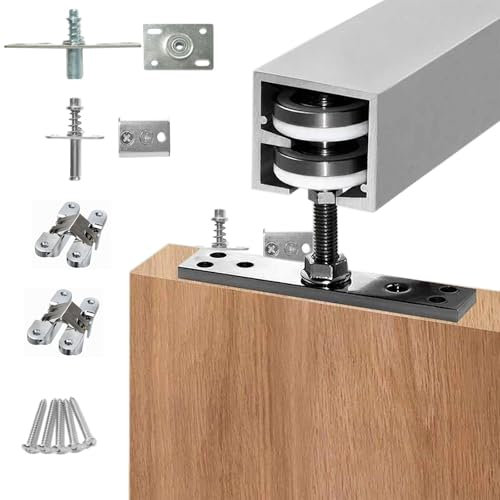 porte coulissante placard Rail de porte pliante 96 72 60 48 po, ensemble de quincaillerie robuste pour porte pliante, pour placard pliant, rail de porte coulissante pour placard de dérivation(120in/30