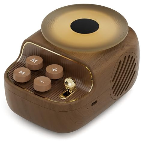 COLSUR Mini Bluetooth Speaker, Small Retro Speaker with Night Light, Portable Wireless Bluetooth 5.3, 1200mAh Battery, Support TF Card, Indoor/Bedroom/Living Room/Travel/Gifts
