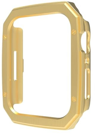 PURYN Funda dura de PC para Apple Watch Ultra 49mm 41mm 45mm cubierta de plástico chapado para IWatch Series 9 8 7 6 SE 5 40mm 44mm funda protectora(Gold,49mm)