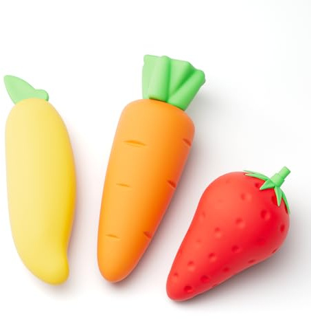 Urtioty 9 Stück Radiergummi Kinder Fruchtform, Lustige Radiergummis Karotte Erdbeere Mango, TPE Radierer Set für Schule, Zeichnung, Hausaufgaben & Geschenk
