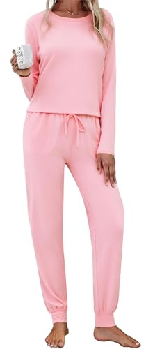 Aseniza Women's Pyjamas Sets Long Sleeve Ladies 2 Pieces Lounge Wear | Cotton Pjs for Women Nightwear Sleepwear Top & Bottoms with Pockets