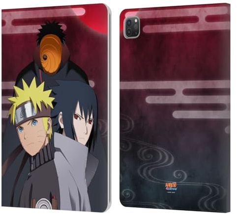 Head Case Designs Offizielle Naruto Shippuden Obito Naruto Sasuke Schluessel Kunst Leder-Wallet-Hülle Kompatibel mit Apple iPad Pro 11 2020/2021 / 2022