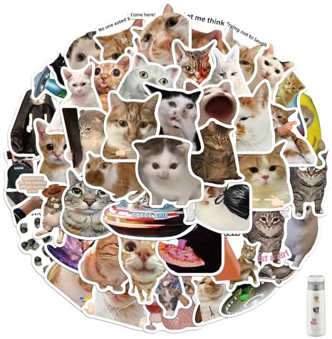 100 Stück Katzen Aufkleber Set,Cute Stickers,Lustige Sticker Aesthetic,Katzensticker,Meme Sticker,wasserfeste & funny Aufkleber,Für Katzenliebhaber,Aufkleberliebhaber und Notebooks,Leicht Zu Kleben