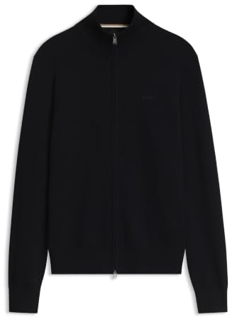 BOSS Herren Upalano-L Strick-Cardigan aus Baumwolle mit Logo-Stickerei