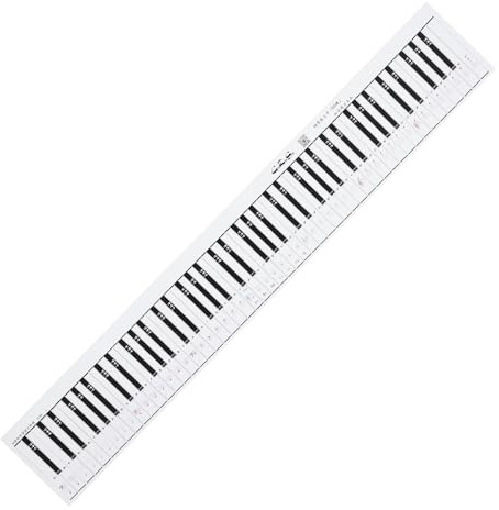 PAMINGONO Lehrbuch für Klaviertastatur 88 Tasten, Doppelseitig, Weiß