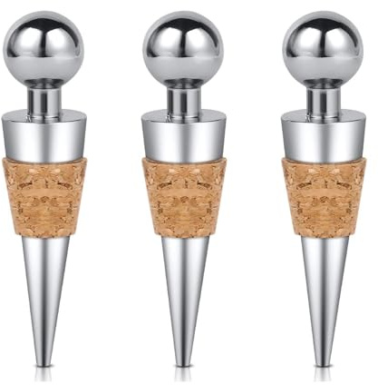 3 Stück Weinflaschenverschluss, Weinverschluss, Wiederverwendbare Flaschenverschluss Universal, Wein Verschluss für Weinsammlung Rotwein Champagner Beer Saver Sealer
