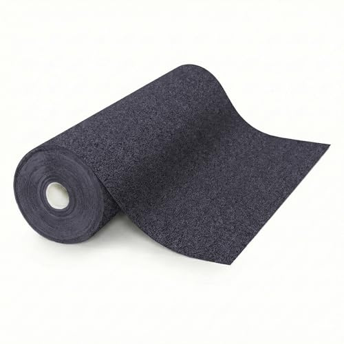 Floordirekt Nadelvlies Teppichboden 200x400 cm – Strapazierfähiger Teppich mit Schaumrücken, trittschalldämmend & kälteisolierend, individuell zuschneidbar für Wohnraum & Büro Anthrazit